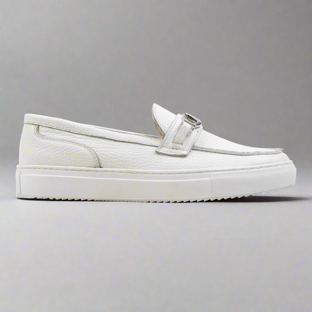 ALFA CHAIN LOAFER Fehér mart bőr