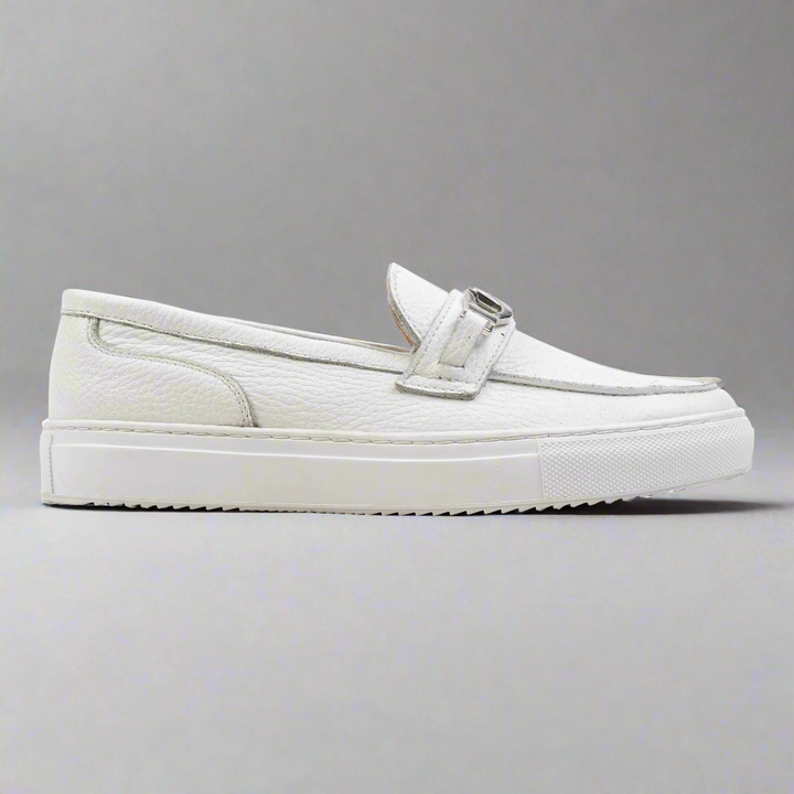 ALFA CHAIN LOAFER Fehér mart bőr