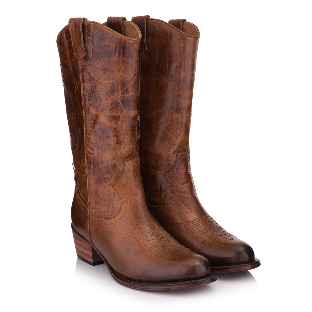 Dulce No Padding mid boot barna pull up csizma