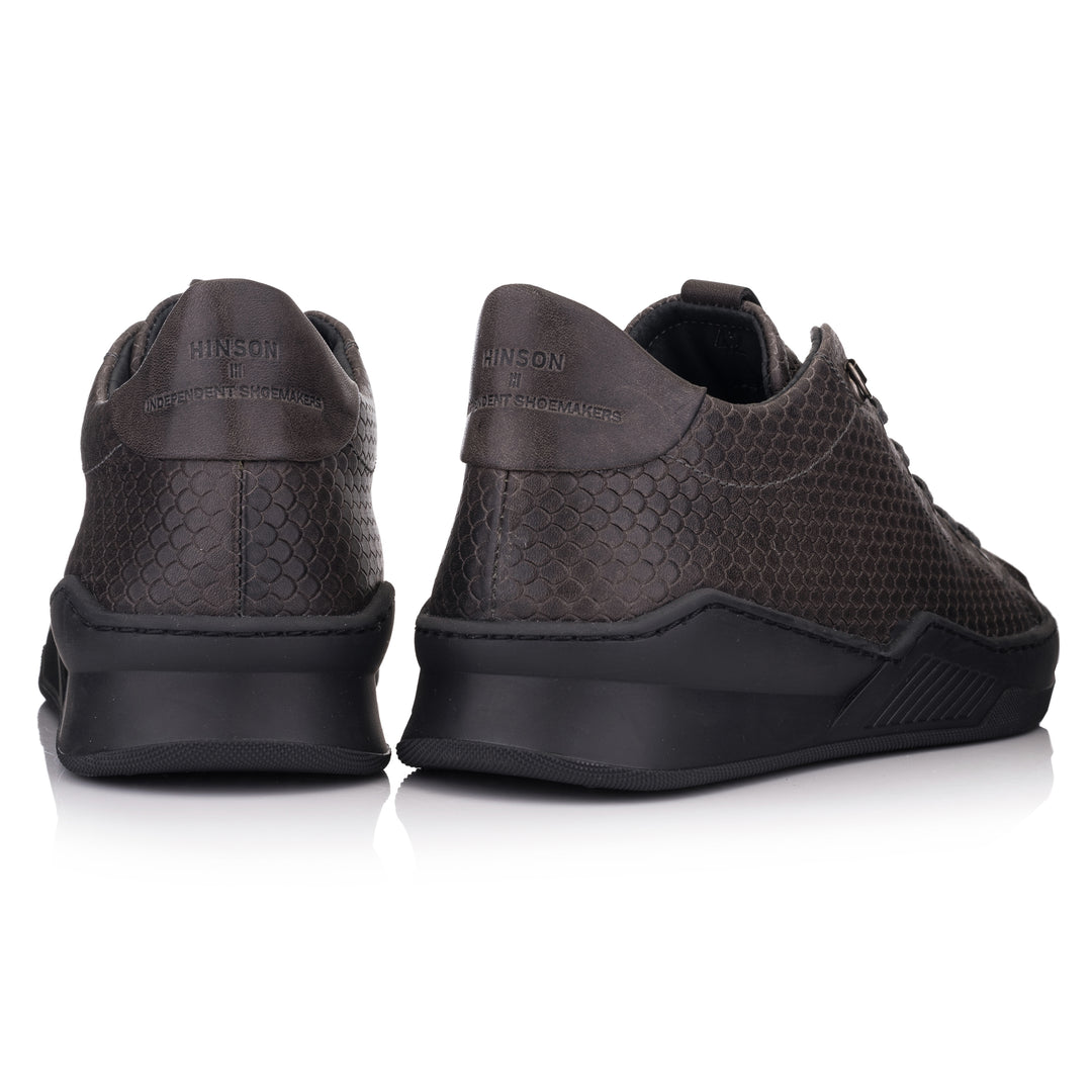 ESKO CITY LOW sötétszürke/barna dombornyomott bőr sneaker