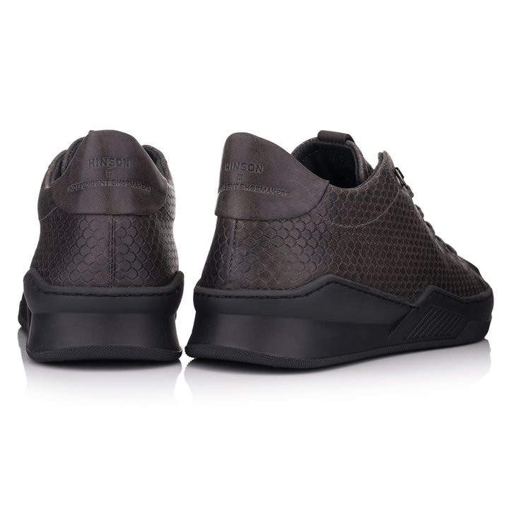ESKO CITY LOW sötétszürke/barna dombornyomott bőr sneaker