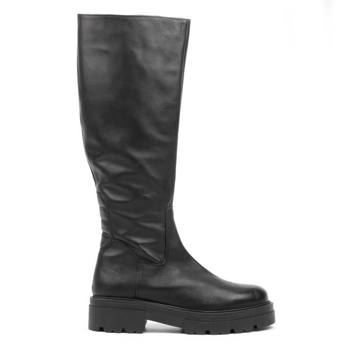SHARI PADDED HIGH fekete bőr sneaker