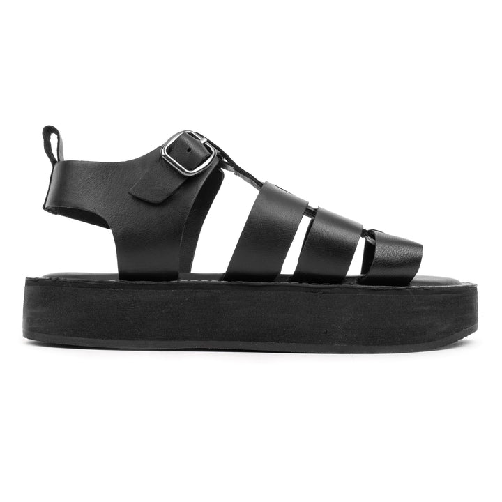 GEEK SANDAL Fekete Bőr