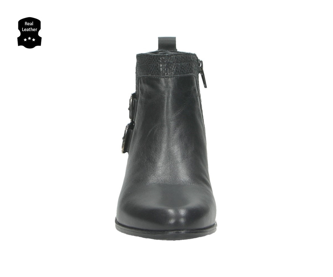 FLORE ANKLE BOOT fekete bőr