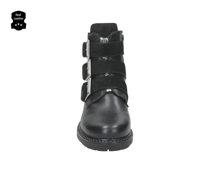 EVE BUCKLE BOOT fekete bőr