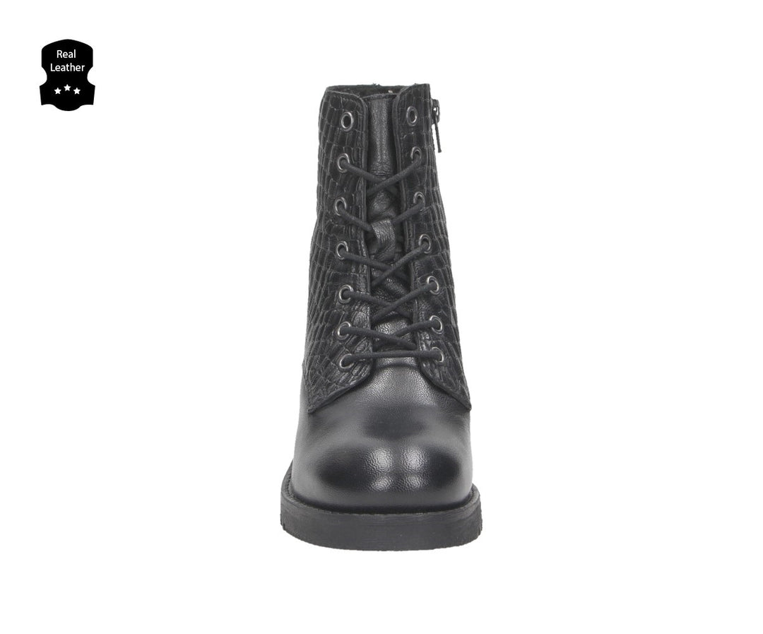 BEAU LACE BOOT Fekete Bőr