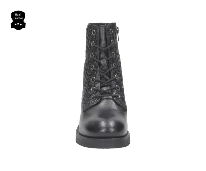 BEAU LACE BOOT Fekete Bőr