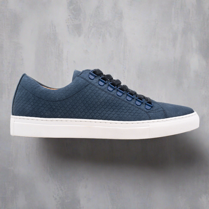 VELO ECO Dk.blue dombornyomott bőr sneaker