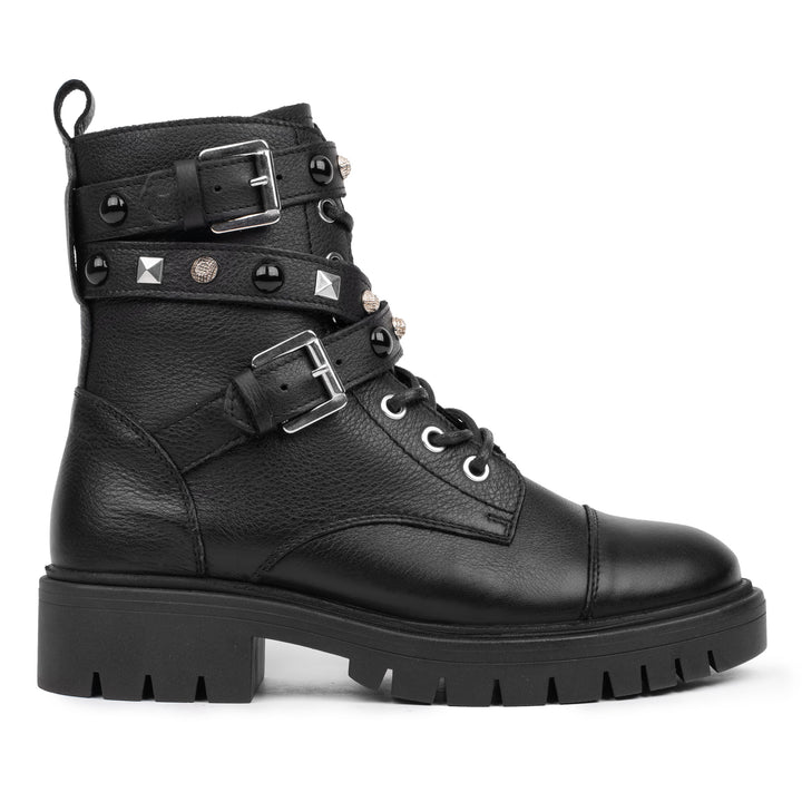LAURIE GEM BICKER fekete bőr sneaker
