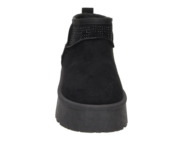 Isla rövid szárú csizma, fekete strasszkövekkel