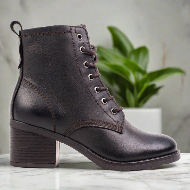 ANNIE ANKLE LACE BOOT barna viaszos bőr