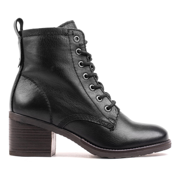 ANNIE ANKLE LACE BOOT fekete Mousse bőr csizma