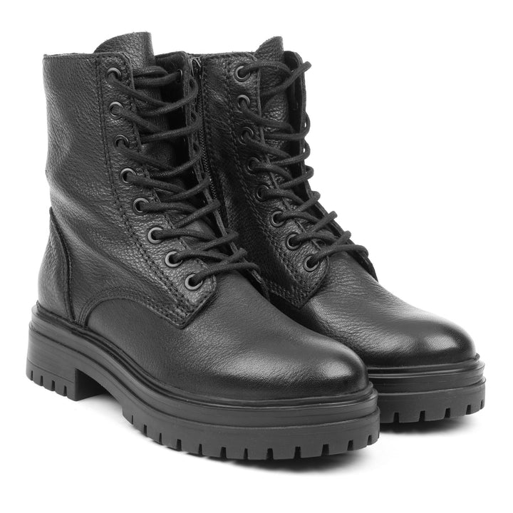 LEYTON ANKLE BOOT fekete mart bőr csizma