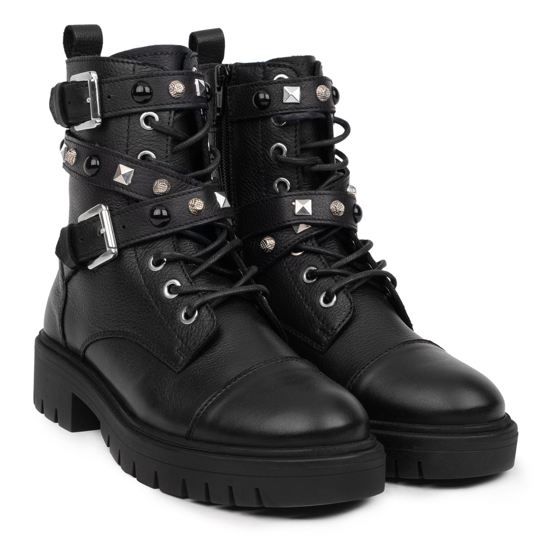 LAURIE GEM BICKER fekete bőr sneaker