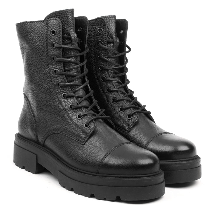 SHARI TOE CAP MID fekete mart bőr sneaker