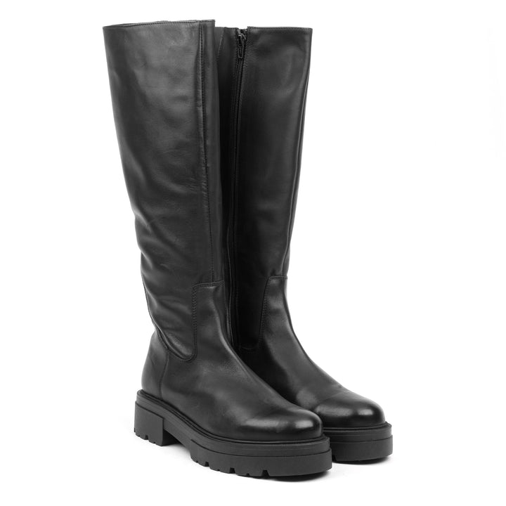SHARI PADDED HIGH fekete bőr sneaker