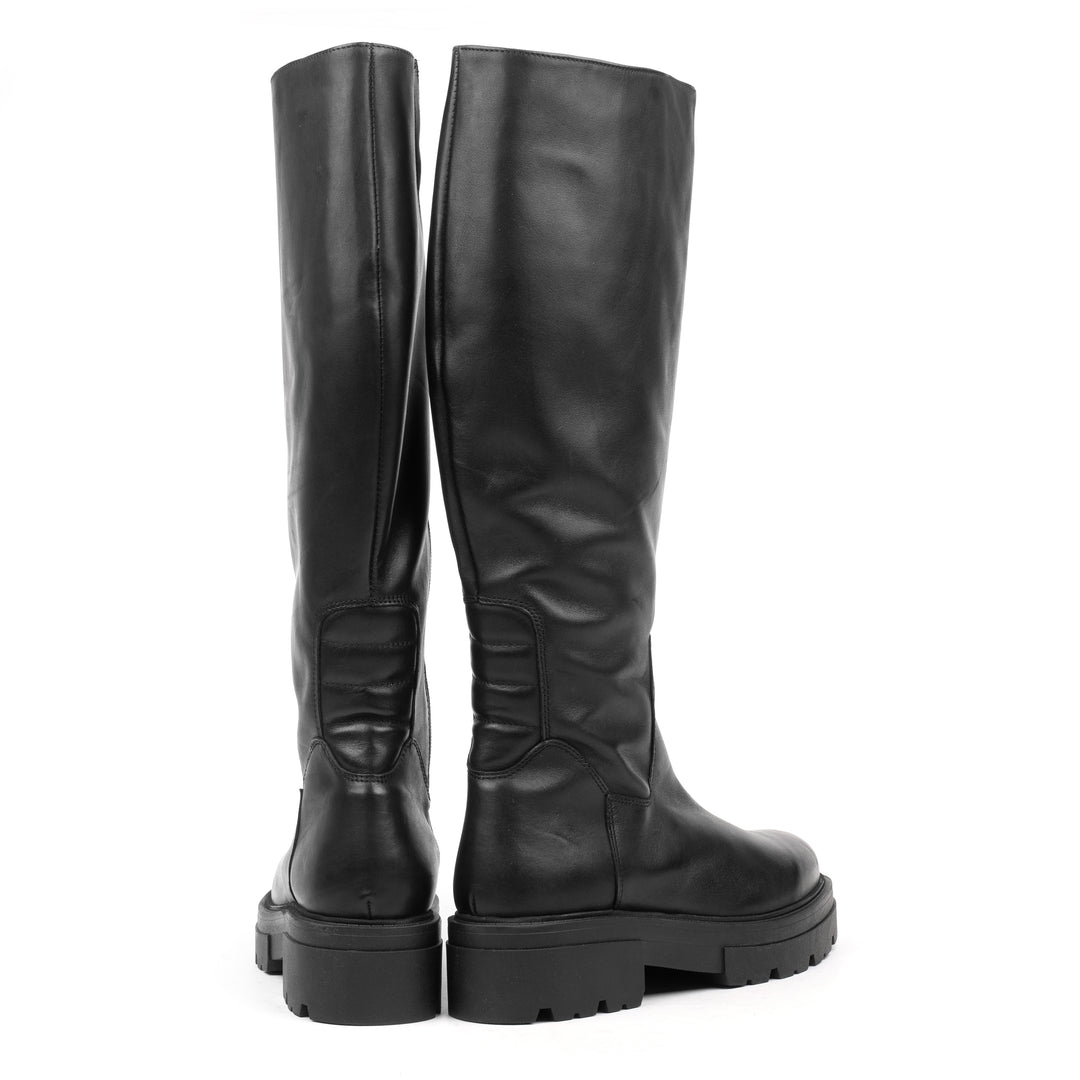 SHARI PADDED HIGH fekete bőr sneaker