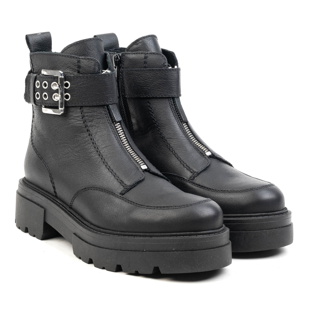 SHARI ANKLE CIPZÁROS Fekete bőr