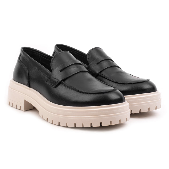 LEYTON LOAFER SADDLE Fekete bőr OWS