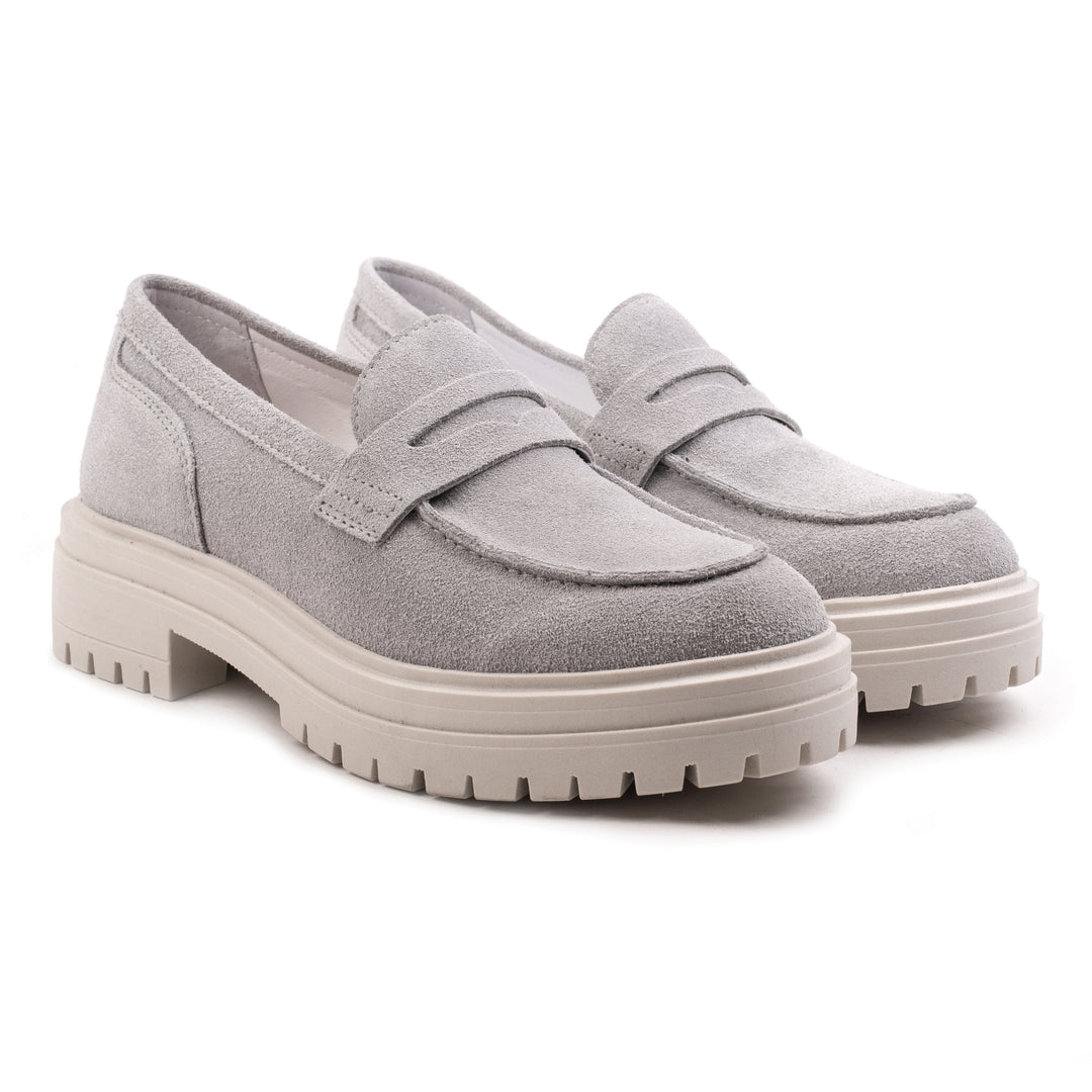 Leyton loafer nyereg világosszürke