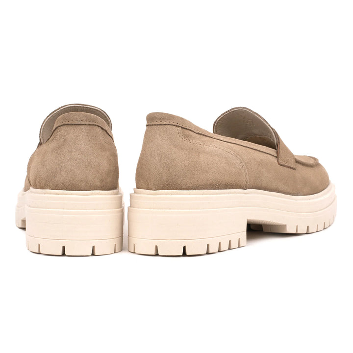 LEYTON LOAFER SADDLE Taupe velúr