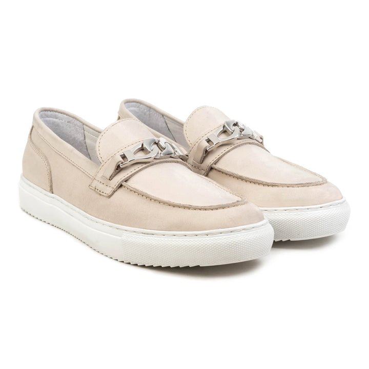 ALFA CHAIN LOAFER bézs nubuk