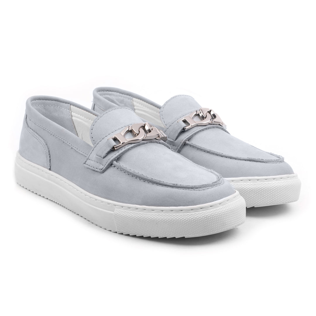 ALFA CHAIN LOAFER világoskék nubuk