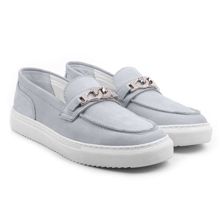 ALFA CHAIN LOAFER világoskék nubuk