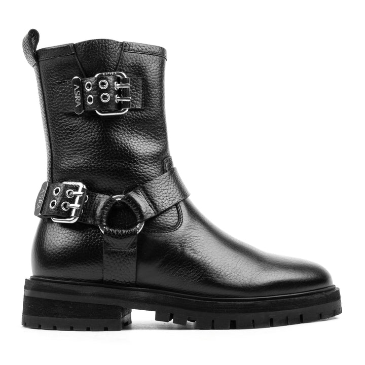 BOYD BOOTS fekete bőr csizma