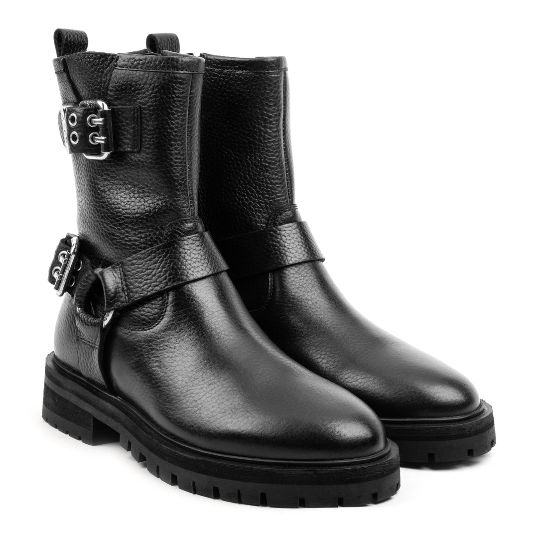 BOYD BOOTS fekete bőr csizma