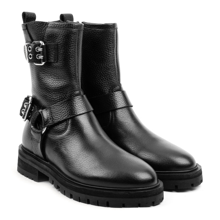 BOYD BOOTS fekete bőr csizma