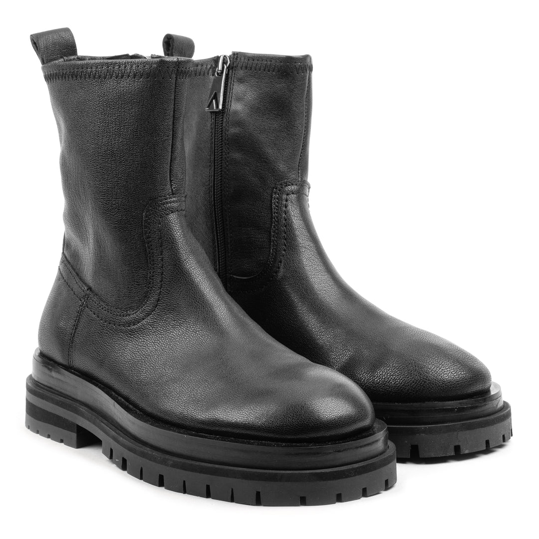 BADGER BOOT fekete bőr csizma