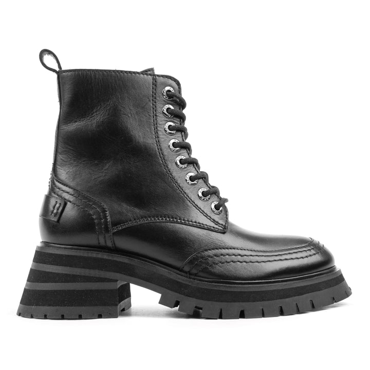 BUSTER BOOT fekete bőr csizma