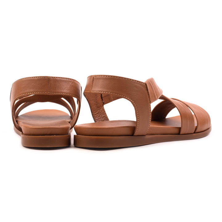 SANDAL 405 konyak színű bőr szandál