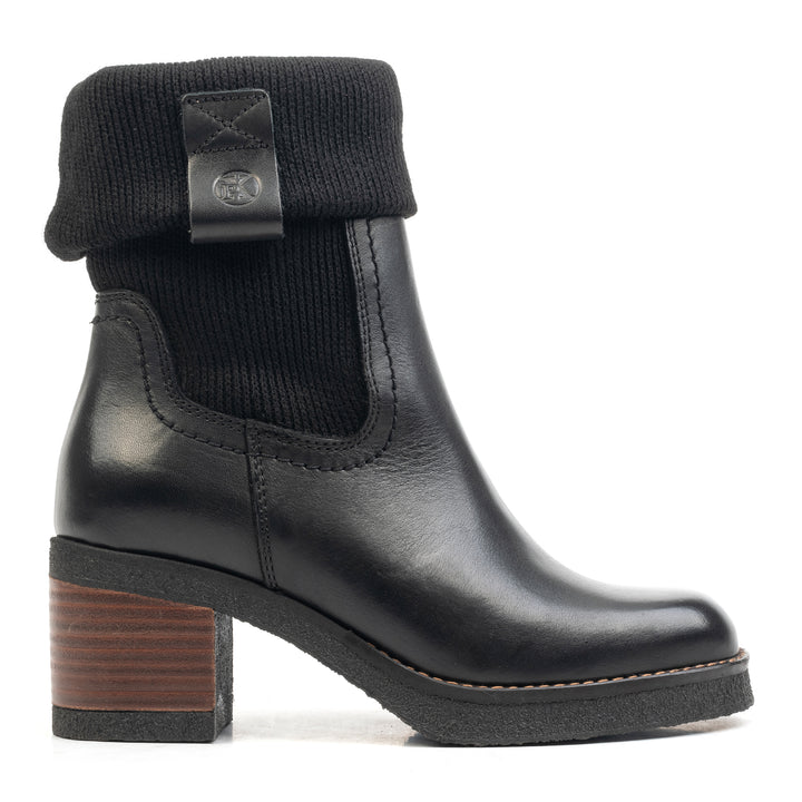 JAMILA MID BOOT Fekete bőr