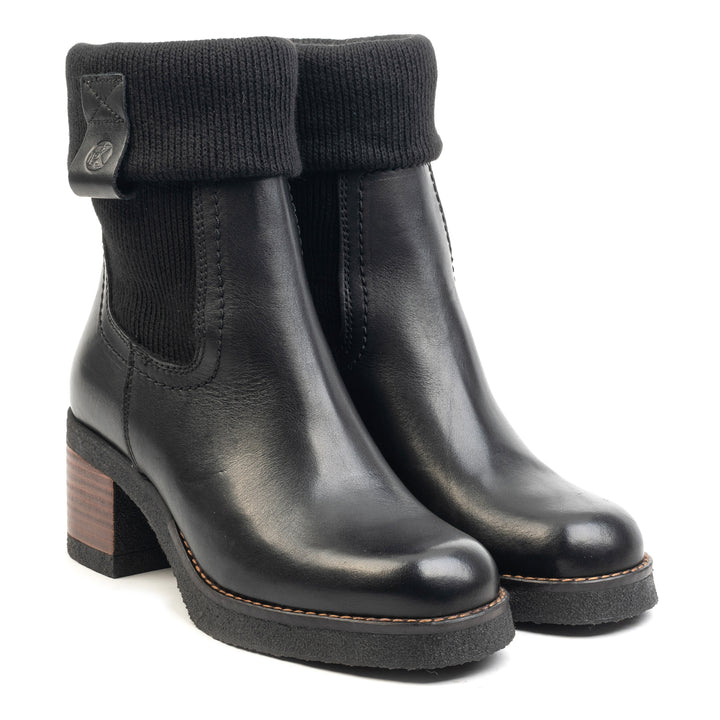 JAMILA MID BOOT Fekete bőr