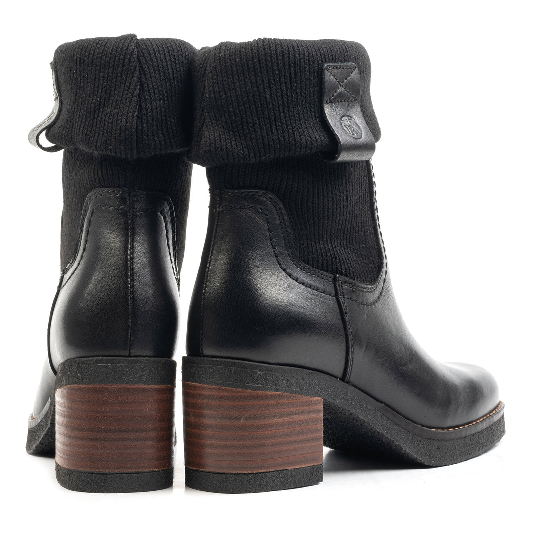 JAMILA MID BOOT Fekete bőr