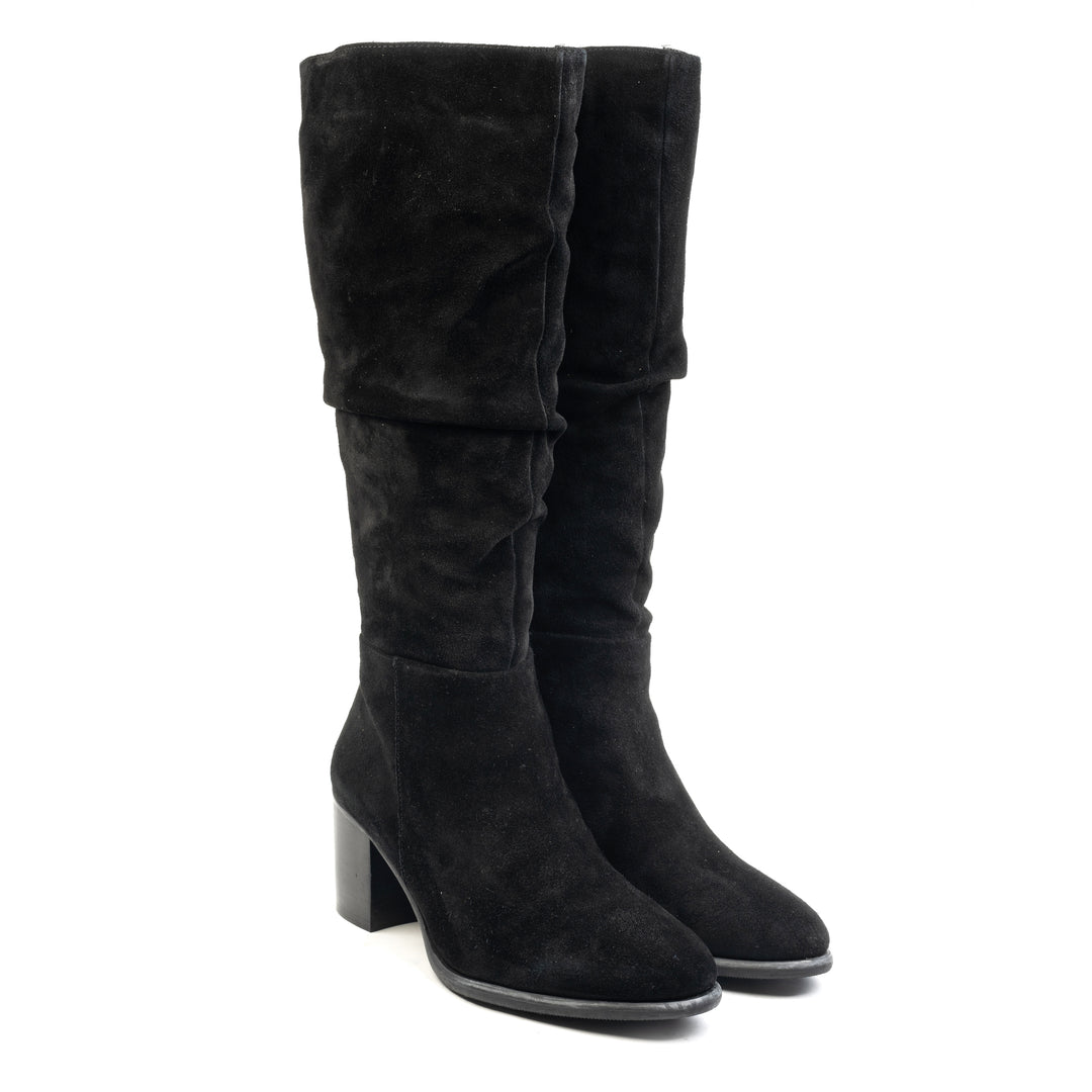 MIKI HIGH BOOT Fekete Velúr