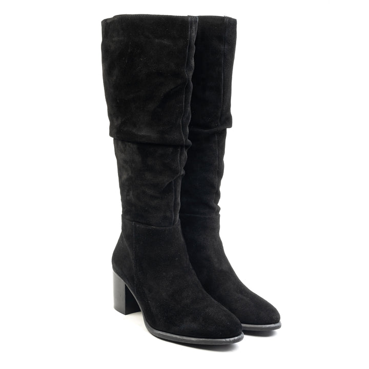 MIKI HIGH BOOT Fekete Velúr