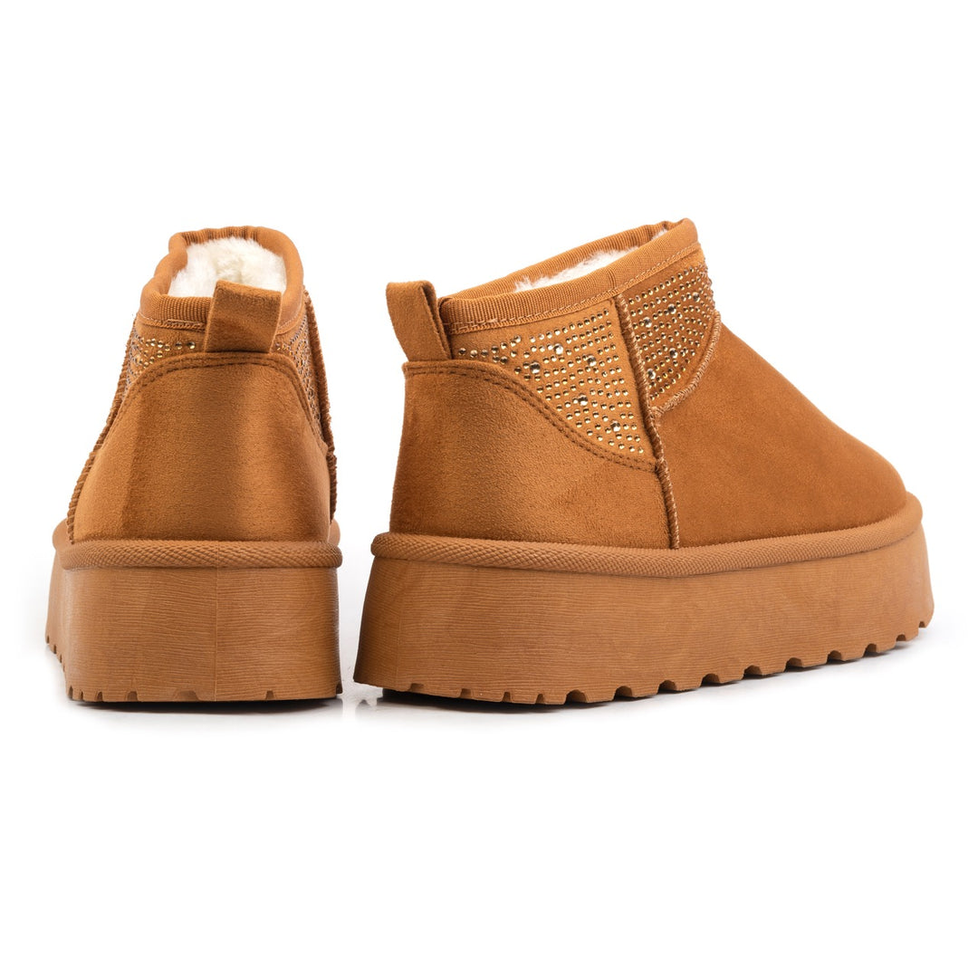 Isla rövid szárú csizma, konyakbarna, pántos