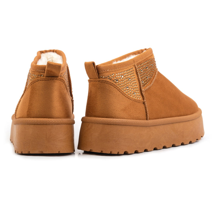 Isla rövid szárú csizma, konyakbarna, pántos