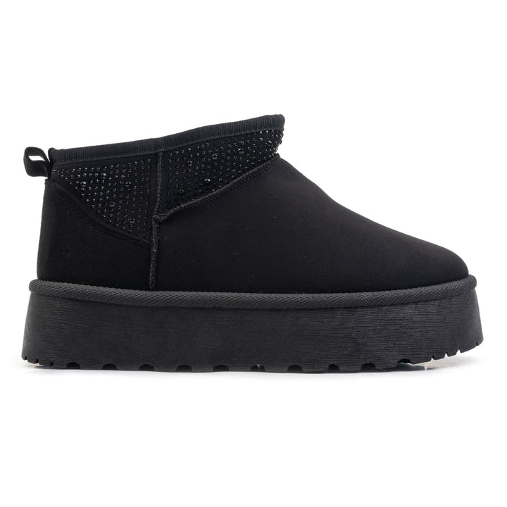 Isla rövid szárú csizma, fekete strasszkövekkel