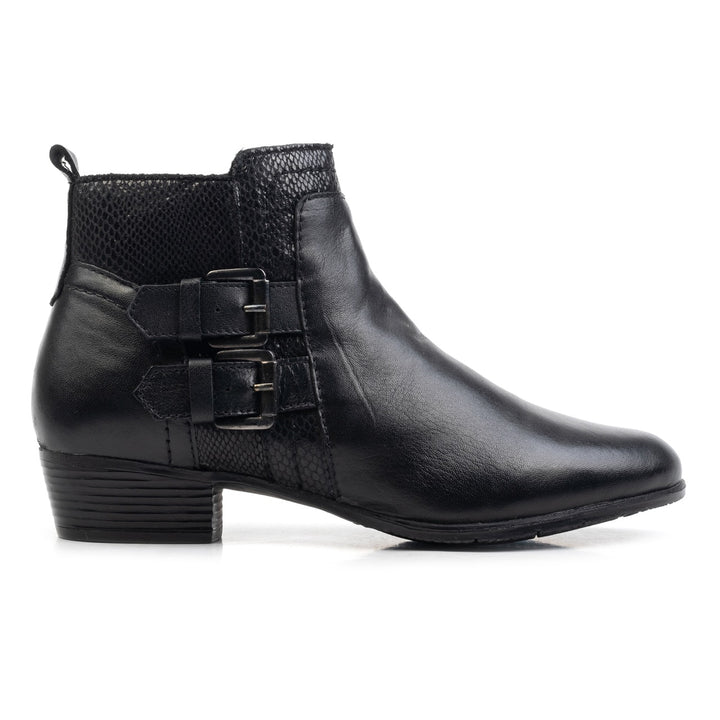 FLORE ANKLE BOOT fekete bőr