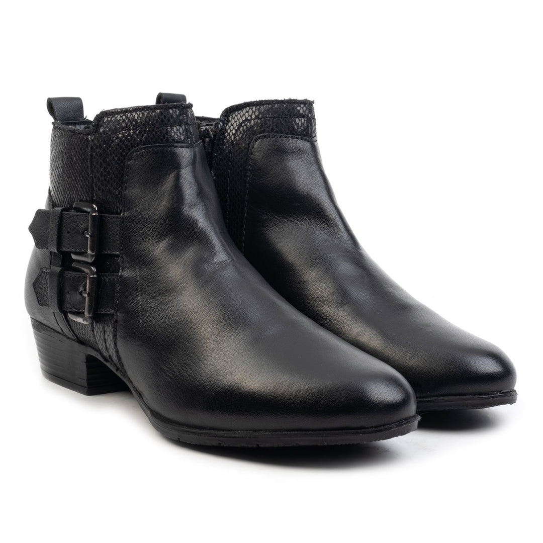 FLORE ANKLE BOOT fekete bőr