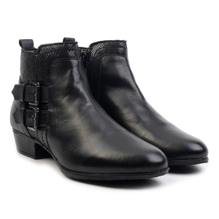 FLORE ANKLE BOOT fekete bőr