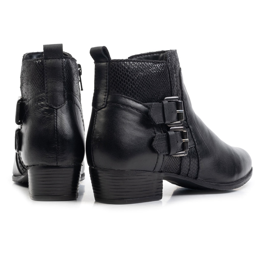 FLORE ANKLE BOOT fekete bőr