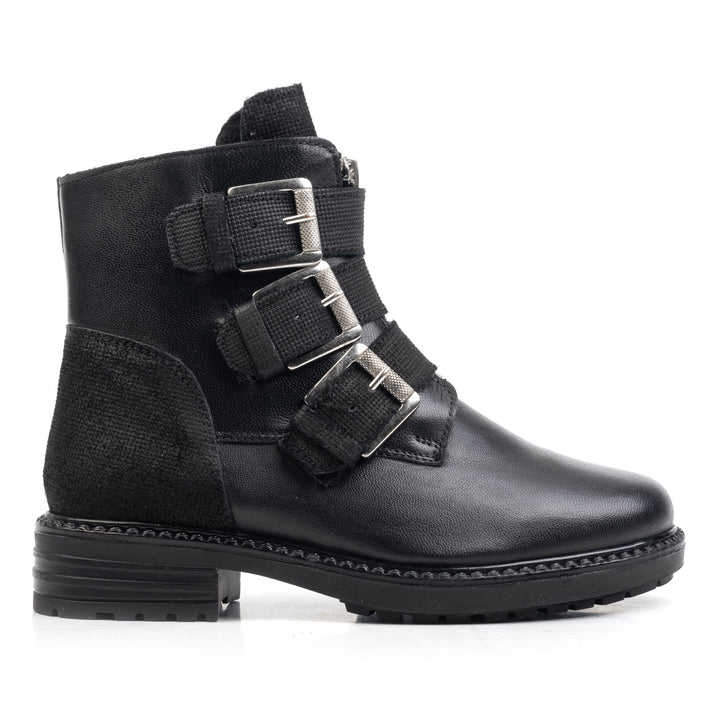 EVE BUCKLE BOOT fekete bőr