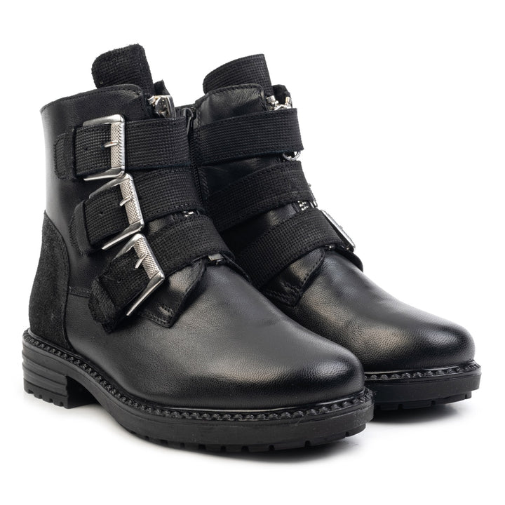 EVE BUCKLE BOOT fekete bőr