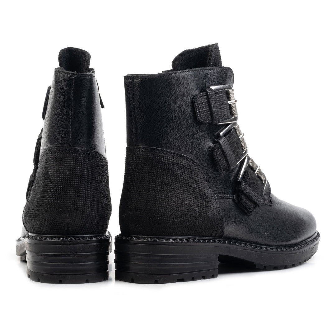 EVE BUCKLE BOOT fekete bőr