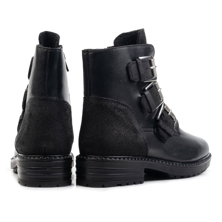 EVE BUCKLE BOOT fekete bőr